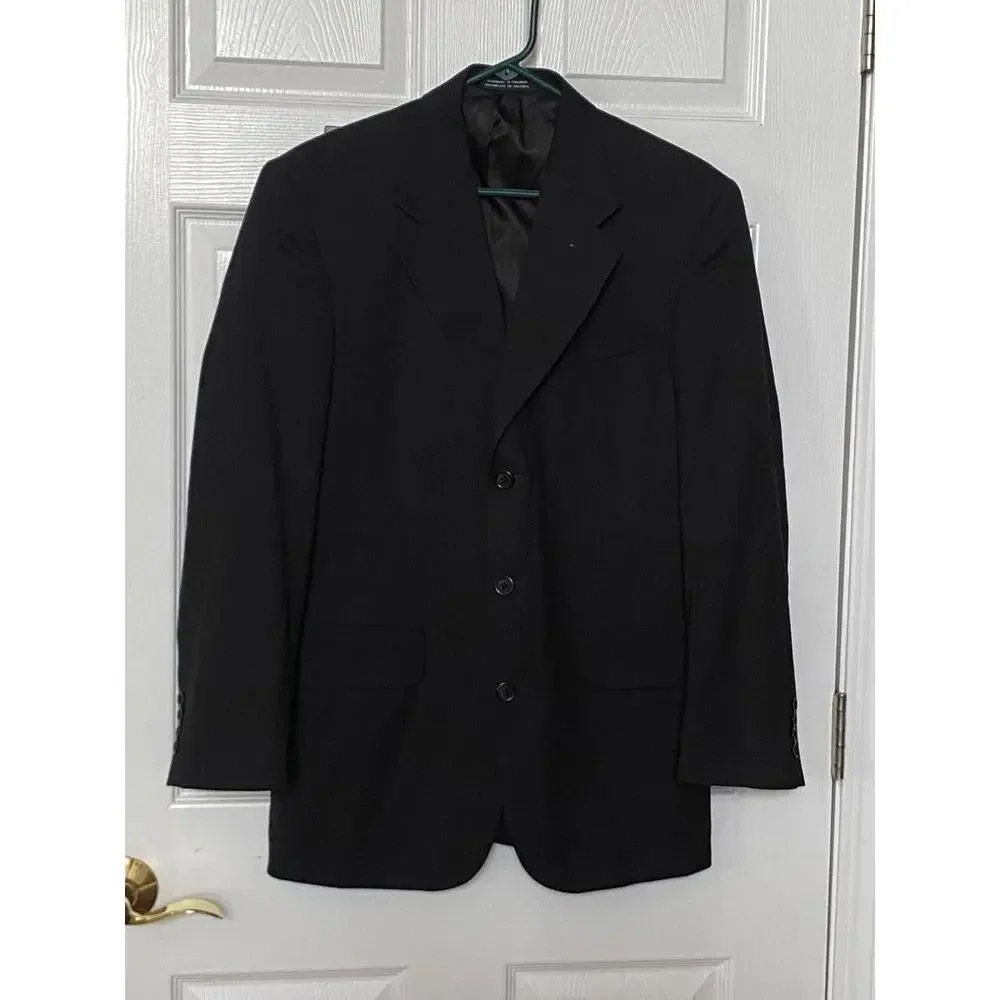 Stafford Black Men's Suit Jacket Blazer Size 36